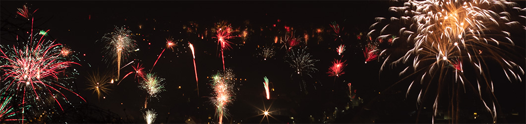 Silvesterfeuerwerk über Oppenheim
